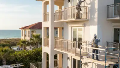 Professional painters in Clearwater, FL completing a residential painting project
