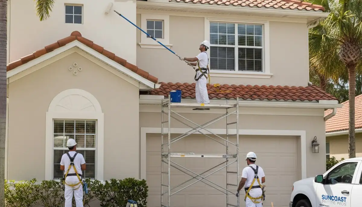 Painter applying interior wall paint in Clearwater, FL for a professional painting service