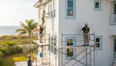 Professional painters in Clearwater, FL applying interior paint in a residential home